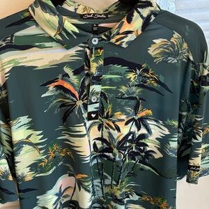 Bad Birdie tropical Print Polo Shirt